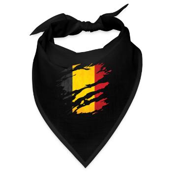 Belgien - Nationalfahne, Kratzer, Risse - Bandana - Schwarz - Vorne