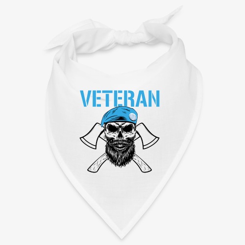 Veteran - Dödskalle med blå basker och yxor - Snusnäsduk