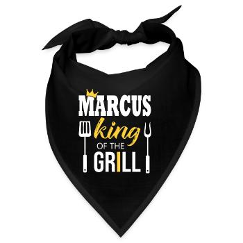 Marcus, König des Grills - Bandana - Schwarz - Vorne