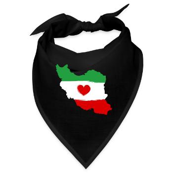 iran flag heart love persian - Bandana - Schwarz - Vorne