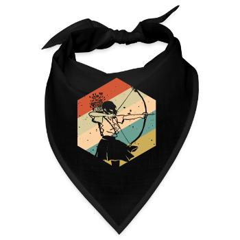 Retro Vintage Bogenschützin - Bandana - Schwarz - Vorne
