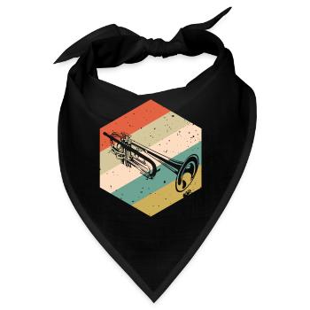 Trompete mit Retro Hintergrund Trompete - Bandana - Schwarz - Vorne