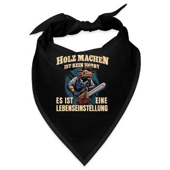 Holz machen Forstwirt Waldarbeit - Bandana - Schwarz - Vorne