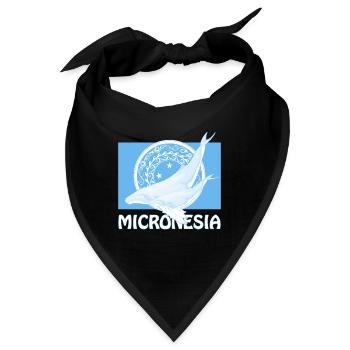 Flagge Mikronesiens und Buckelwale - Bandana - Schwarz - Vorne
