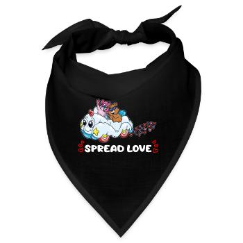 1 Spread Love copy - Bandana - Schwarz - Vorne