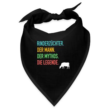 Rind Rinderzüchter Rinderbauer Rinder Geschenk - Bandana - Schwarz - Vorne