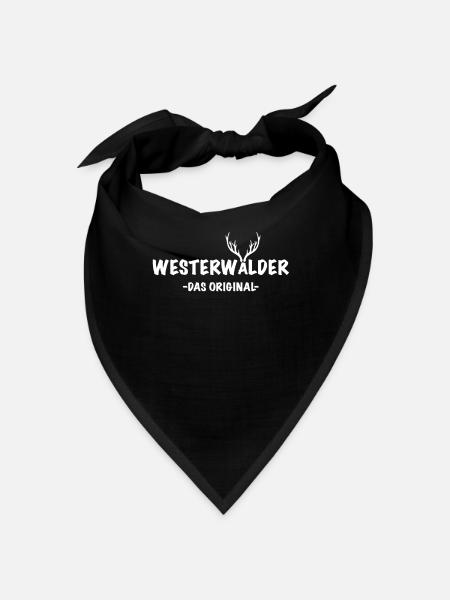 Westerwald Print Retro Wandern Design - Bandana - Schwarz