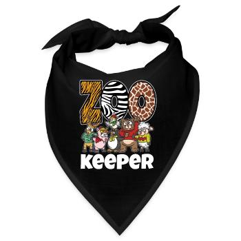 Zoowärter Zoo Wärter Tier Tierpark Lustig Geschenk - Bandana - Schwarz - Vorne