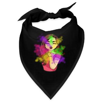 Holi Festival Girl Indische Pakistani Frau Holi - Bandana - Schwarz - Vorne