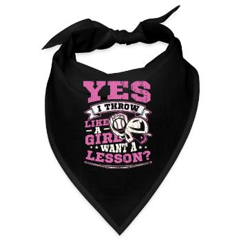 Ja Ich werfe wie ein Mädchen, will Eine Lektion - Bandana - Schwarz - Vorne
