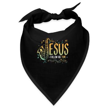 Jesus,Saxophon,Musik,religiös. - Bandana - Schwarz - Vorne