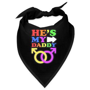 Er ist mein Papa Homosexuell Eltern Kind mit 2 - Bandana - Schwarz - Vorne