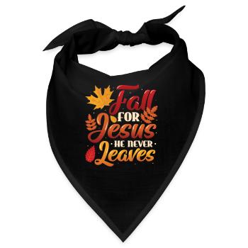 Fall Für Jesus, Er Verlässt Nie die Religiösen - Bandana - Schwarz - Vorne