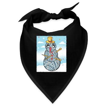 Garn Schneemann Nähen Stricken Häkeln - Bandana - Schwarz - Vorne