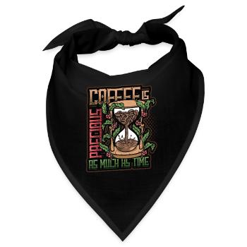 Kaffee Ist Kostbar, Wie Die Zeit, Kaffeeliebhaber - Bandana - Schwarz - Vorne