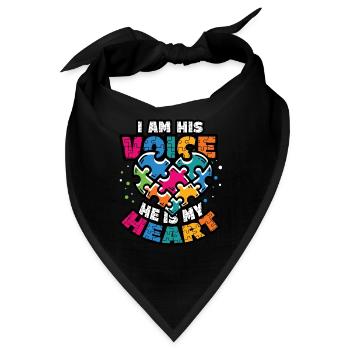 Ich Bin Seine Stimme, Er Ist Mein Herz - Bandana - Schwarz - Vorne