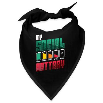Meine Sozialbatterie - Asozialer Introvertierter - Bandana - Schwarz - Vorne
