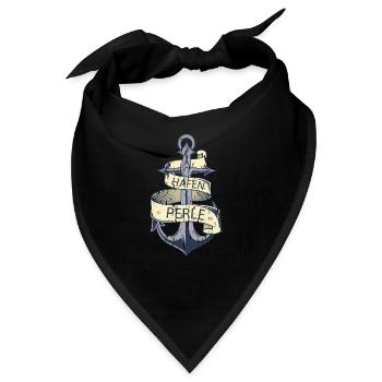 Hamburger Hafen Perle Anker Seemann Geschenk - Bandana - Schwarz - Vorne
