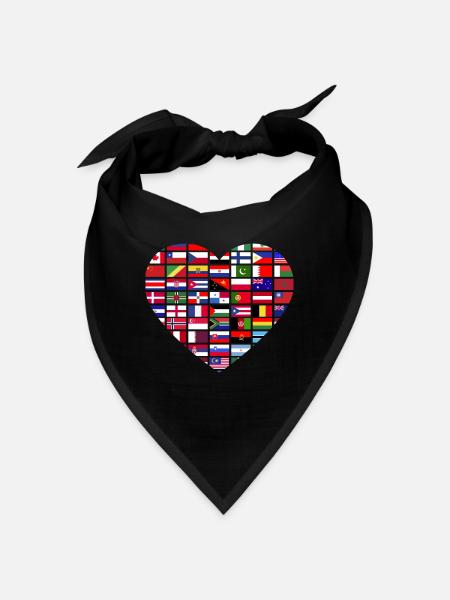 Drapeaux des pays du monde - Bandana - noir