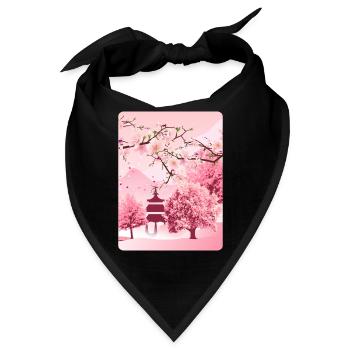Japanische Kirschblüte Japanische Kunst - Bandana - Schwarz - Vorne