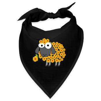 Schaf Blume Design für einen Schafe Liebhaber - Bandana - Schwarz - Vorne