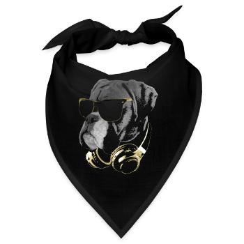 DJ BoxerHund Bling - Bandana - Schwarz - Vorne