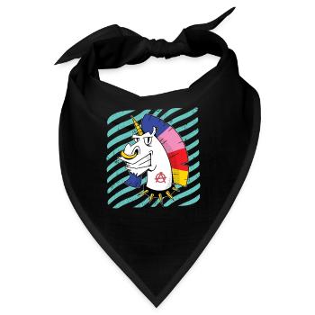 Einhorn Punk Circle-A Anarchie Symbol - Bandana - Schwarz - Vorne