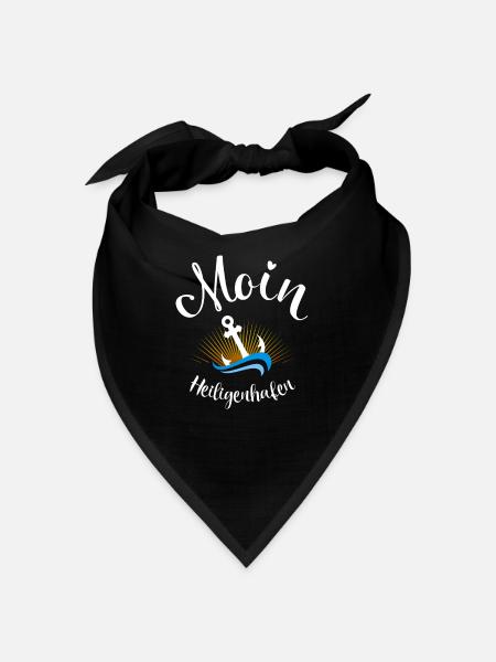 Moin Heiligenhafen mit Anker für Strandurlaub - Bandana - Schwarz - Vorne