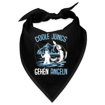 Coole Jungs gehen Angeln Angler Fischer - Bandana - Schwarz - Vorne