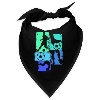 Fußballer Fußball Fußballspieler Jungen Kinder - Bandana - Schwarz - Vorne
