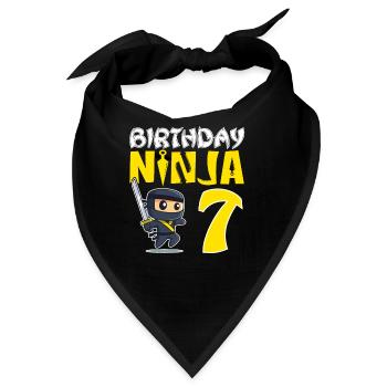 Birthday Ninja Für kleine Ninjas zum 7. Geburtstag - Bandana - Schwarz - Vorne