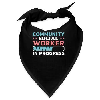 Community Social Worker In Progress - Bandana - Schwarz - Vorne