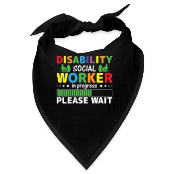Disability Social Worker In Progress - Bandana - Schwarz - Vorne