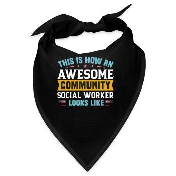 Awesome Community Social Worker - Bandana - Schwarz - Vorne