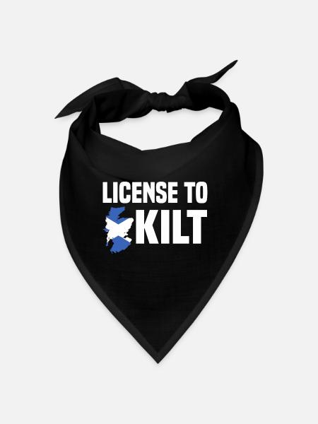 Scottish Kilt Costume Saying - Scottish Skirt - Bandana - black - Front