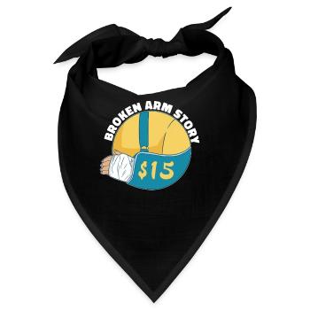 Gebrochener Arm Spruch - Fraktur Gipsarm - Bandana - Schwarz - Vorne