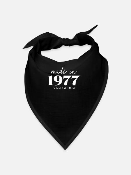 Made 1977 in birthday in California - Bandana - black - Front