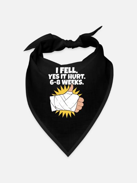 Gebrochener Arm Spruch - Arm Fraktur Gipsarm - Bandana - Schwarz - Vorne