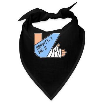 Gebrochener Arm Spruch - Fraktur Gipsarm - Bandana - Schwarz - Vorne