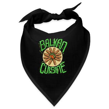 Balkan Cuisine Balkan Peppers Dish Food - Bandana - Schwarz - Vorne