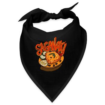 Saganaki Greek Cuisine Food Lovers - Bandana - Schwarz - Vorne