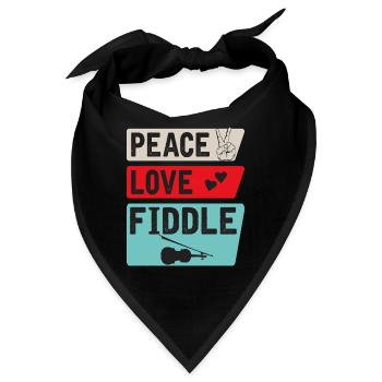 Peace Love Fiddle Musical Instrument - Bandana - Schwarz - Vorne