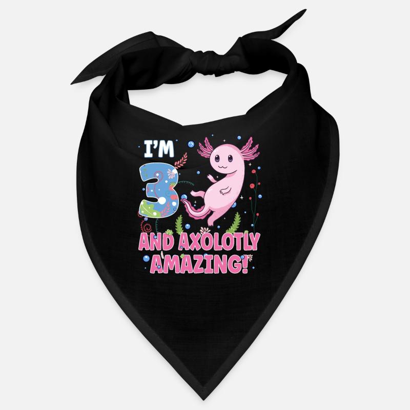 I'm 3 sweet axolotl 3rd birthday gift Bandana