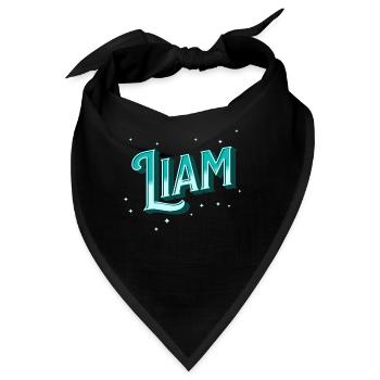 Liam Namen personalisiert - Bandana - Schwarz - Vorne