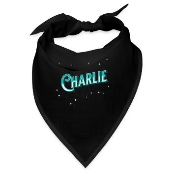 Charlie Namen personalisiert - Bandana - Schwarz - Vorne