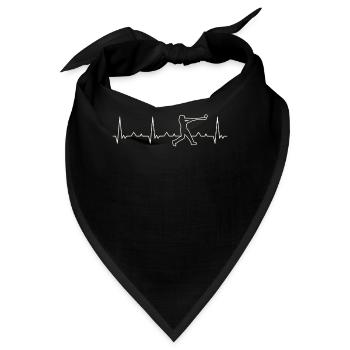 Baseballspieler Homerun Hit. Herz. Liebe. Ekg. - Bandana - Schwarz - Vorne