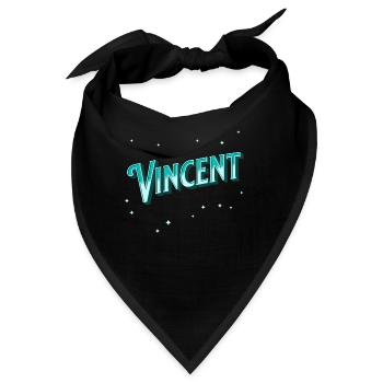 Vincent Namen personalisiert - Bandana - Schwarz - Vorne