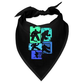Eishockey Torwart Jungen Kinder Männer - Bandana - Schwarz - Vorne