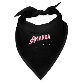 Amanda Namen personalisiert - Bandana - Schwarz - Vorne