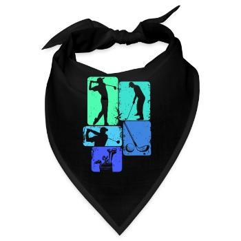 Golf Golfer Golfspieler Kinder Jungen - Bandana - Schwarz - Vorne
